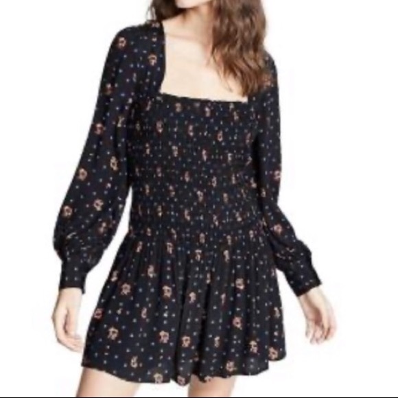 Free People black print dress - Picture 1 of 11